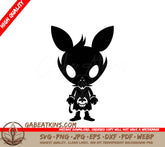 Playful Halloween Witch SVG - Cartoon Character with Pumpkin Silhouette SVG